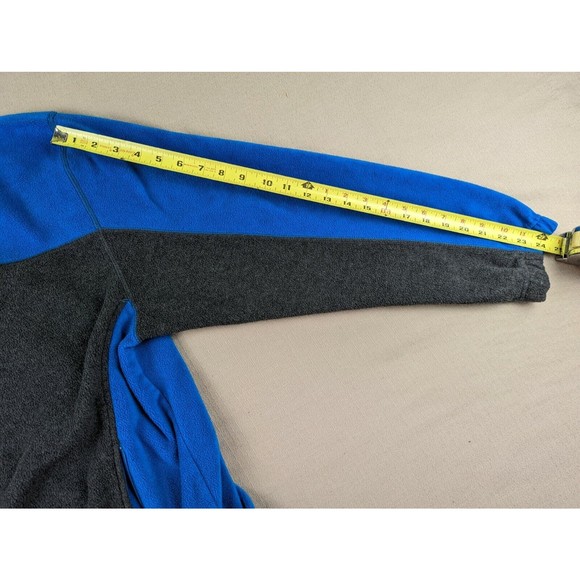 Basic Concepts Mens Sz L Fleece Jacket Long Sleeve Collared Full Zip Blue Black - Picture 8 of 8